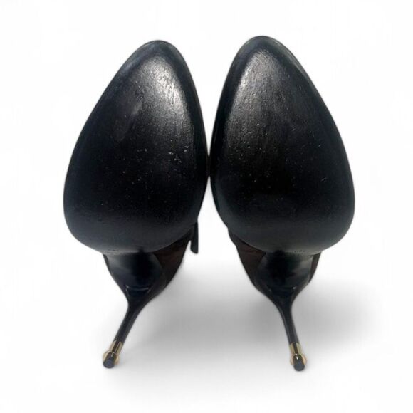 TOM FORD Brown Suede Almond Toe Padlock Ankle Strap Booties Size EU38.5 - Picture 12 of 14